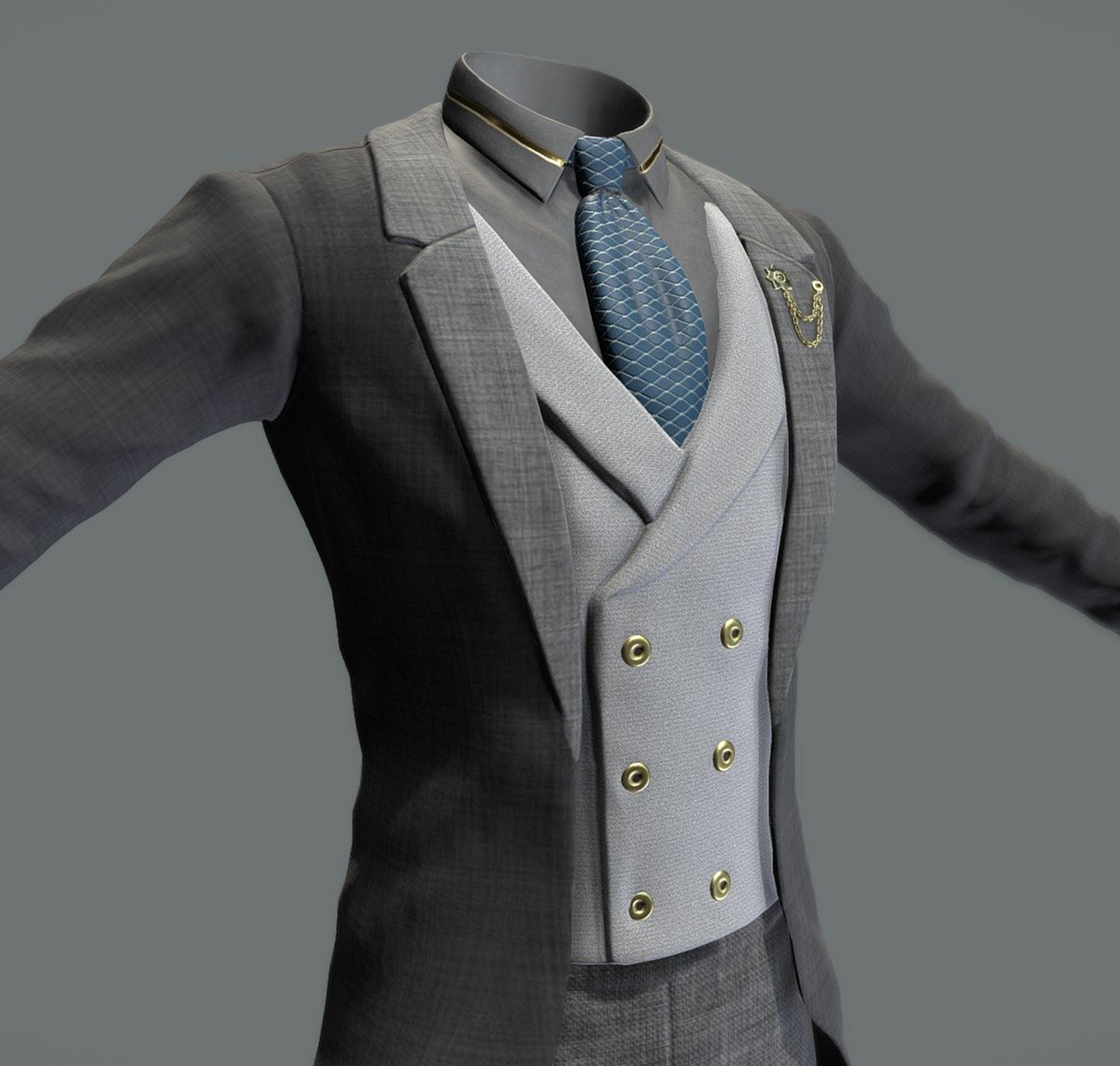 Digitally rendered men's suit